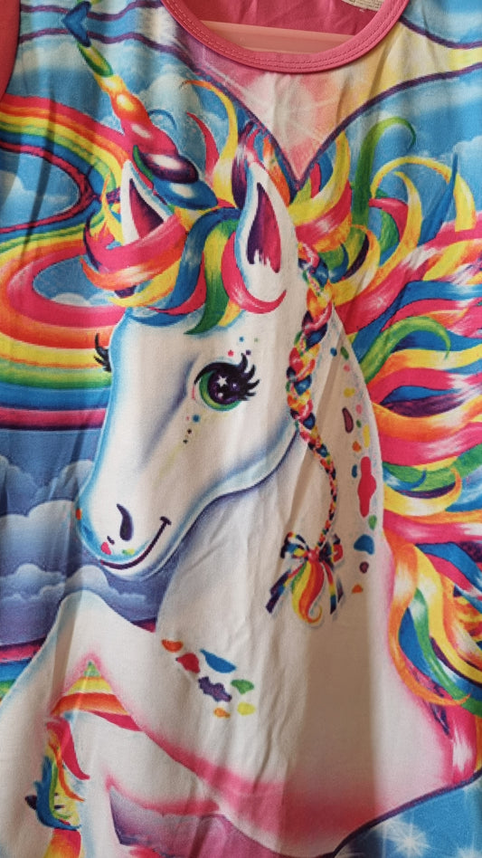 Farbenfrohes Einhorn Kleid 110