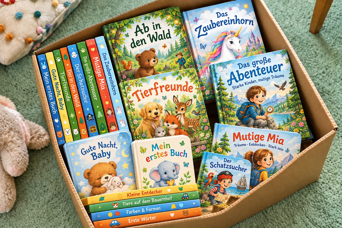 Bücherbox – 1–2 ausgewählte Kinderbücher + Extras