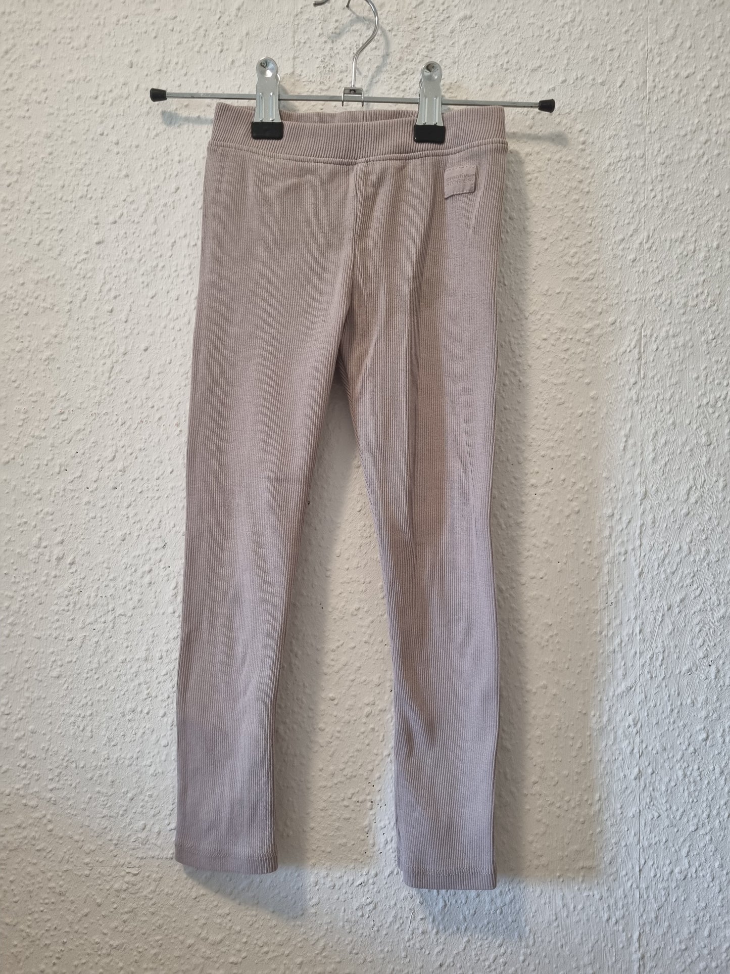 Gerippte Legging in Beige 110