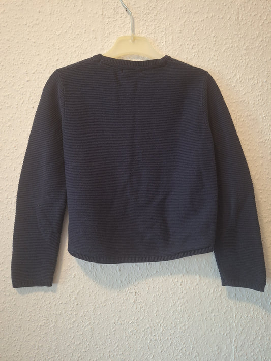 Strickjacke Feinrippoptik Dunkelblau 110