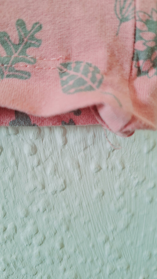 Unterhemd mit Blättern Rosa 140/146