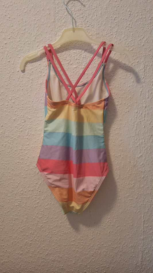 Bunter Badeanzug Paillettenblume 110/116