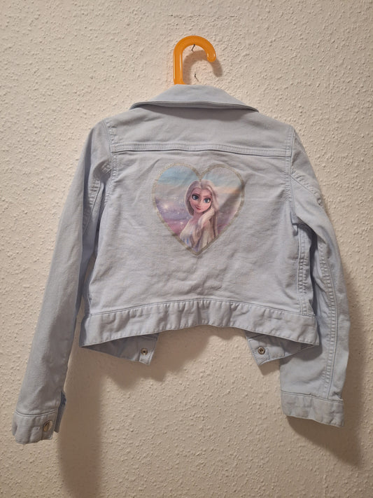 Hellblaue Jeansjacke mit Elsa 128