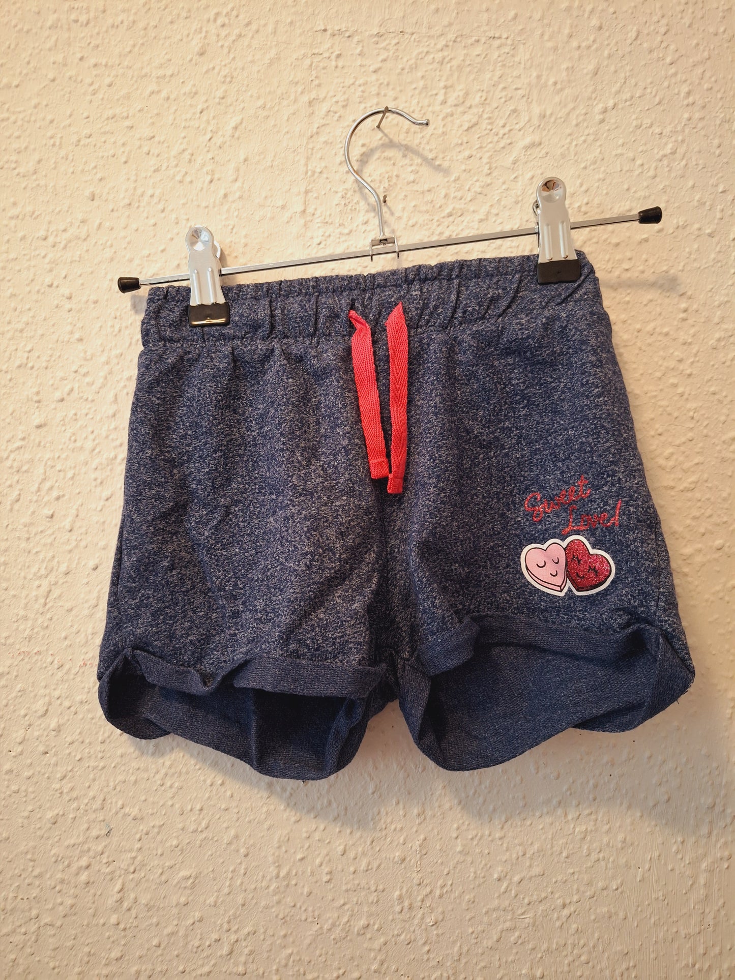 Stoffshort Blau mit Herzen 122