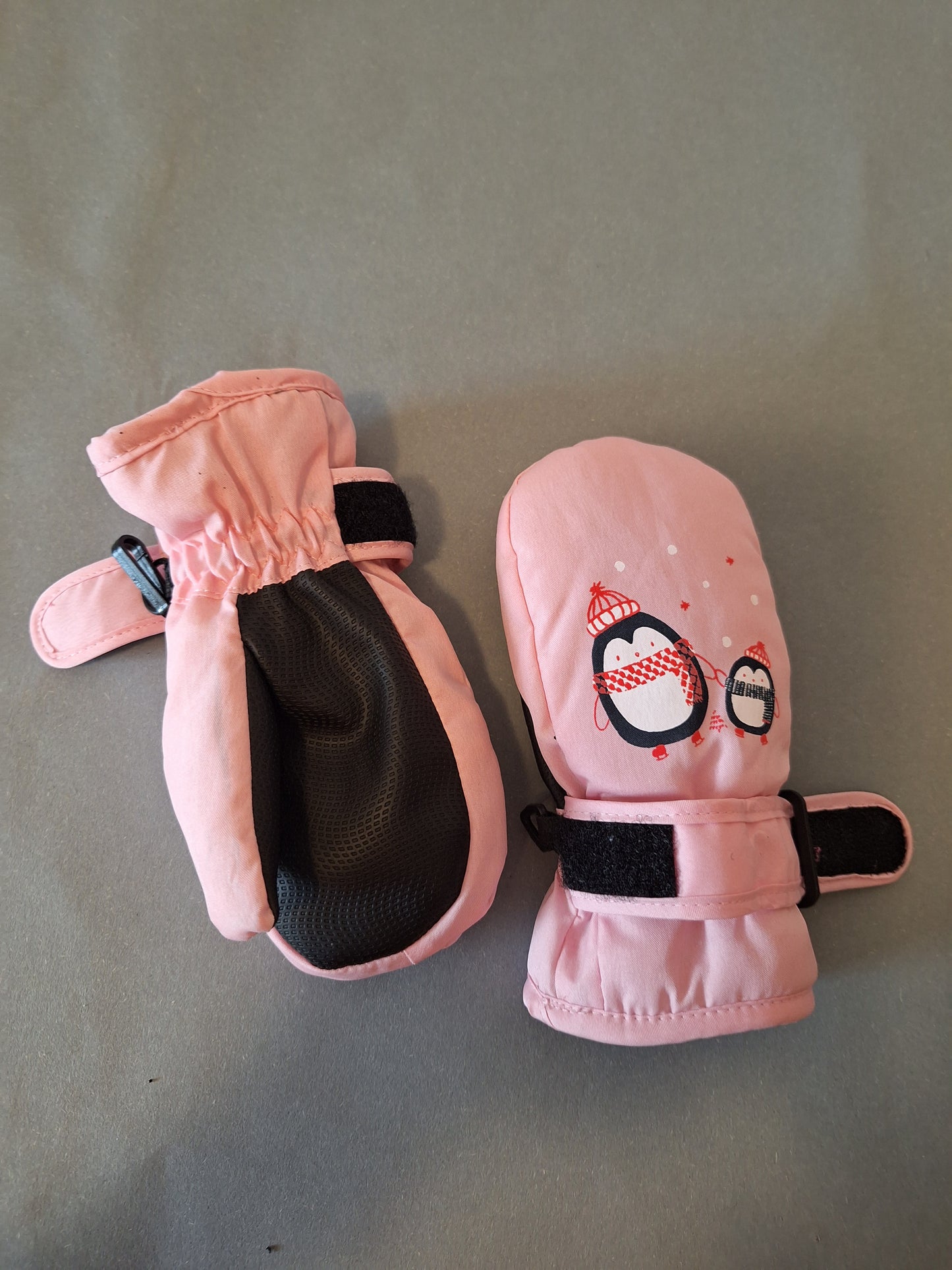 Warme Fäustlinge Rosa mit Pinguinen 98 Winter Kinderkleidung Größenverstellbar Lupilu