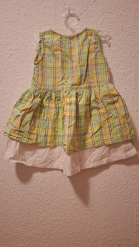 Grün kariertes Kleid für die Kleinen 80