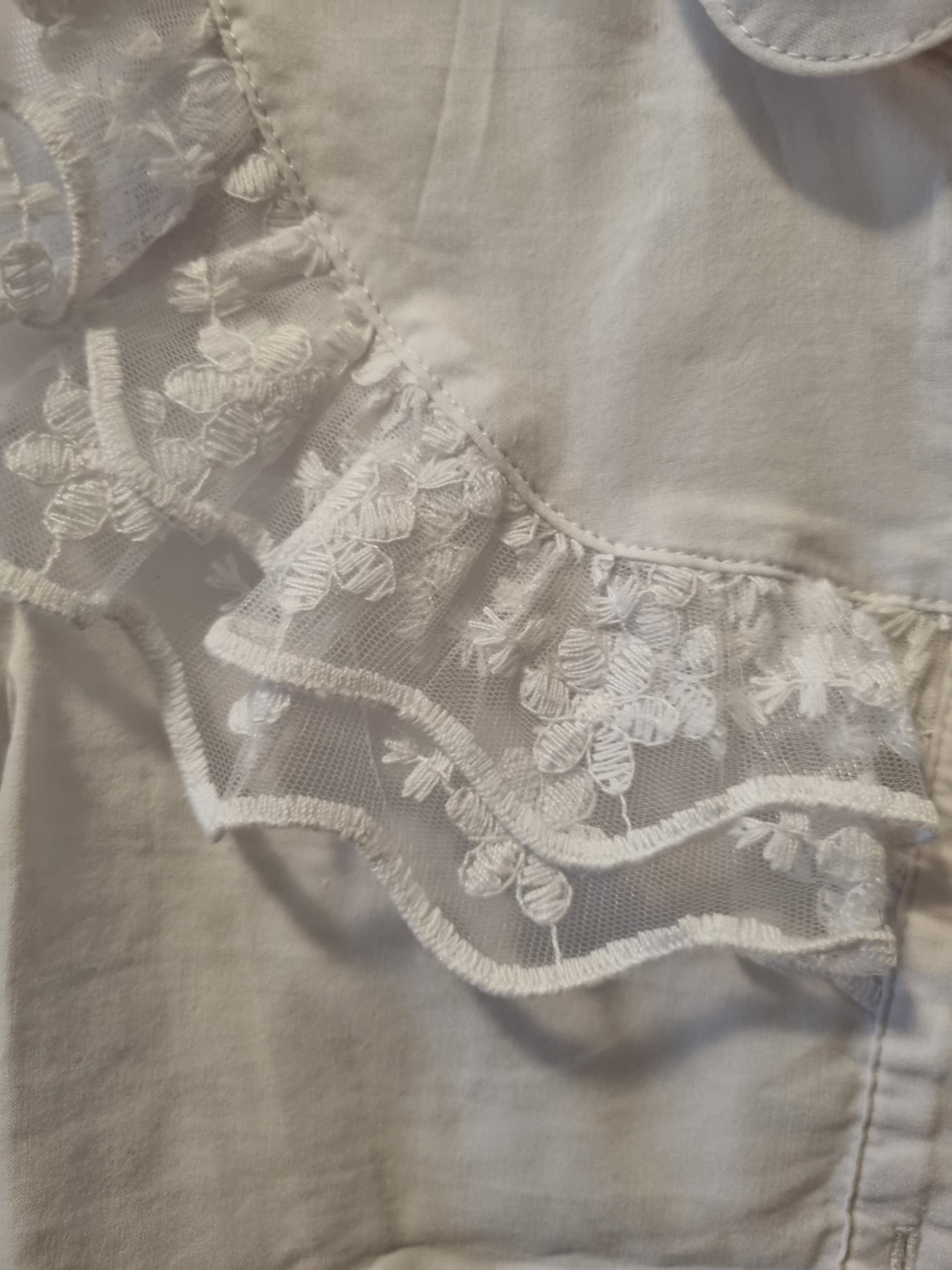 Bluse Weiß mit Spitze 110/116