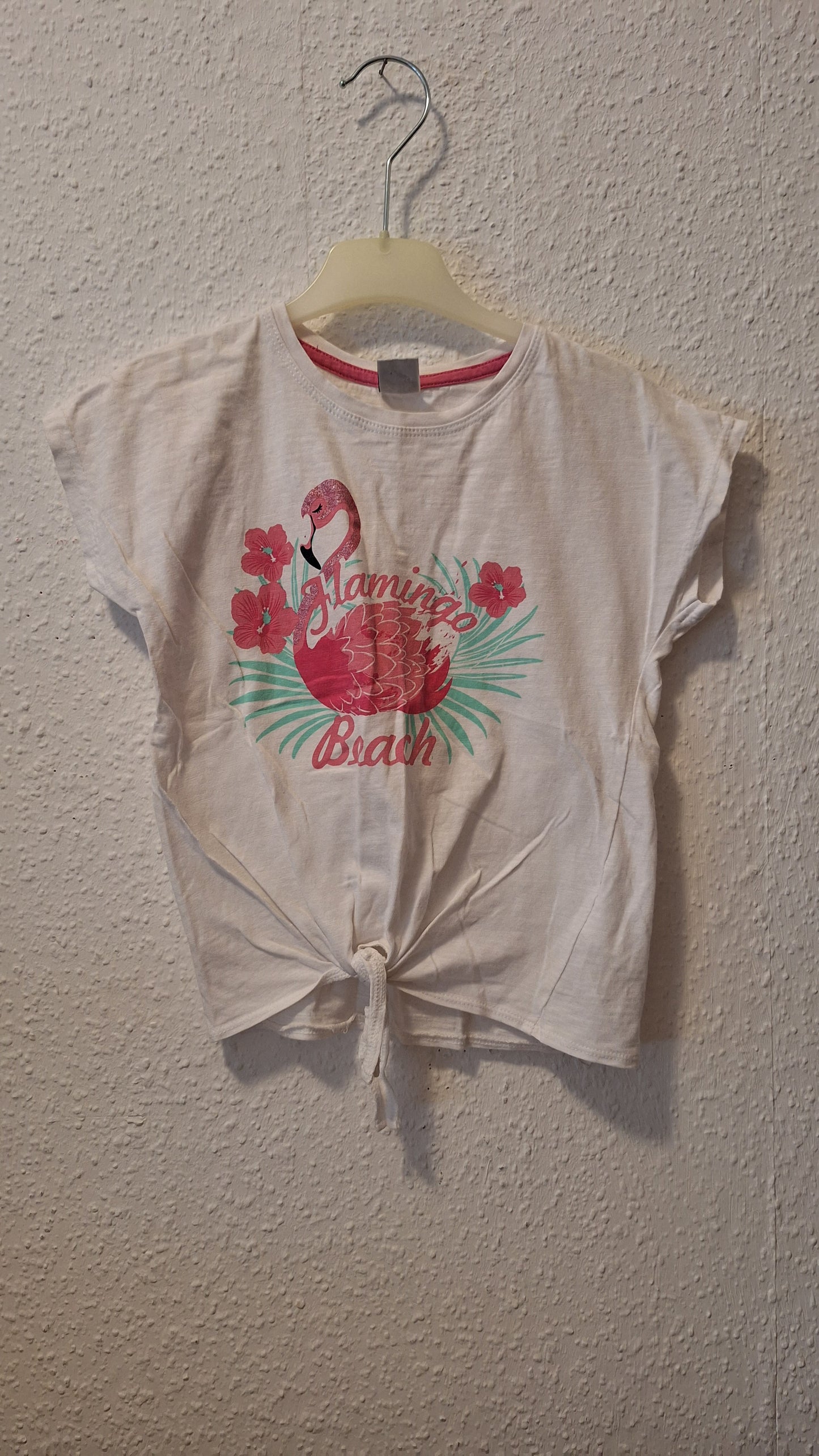 Weißes Shirt Flamingo Beach
