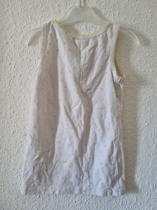 Unterhemd Weiß mit gelben Punkten 110/116