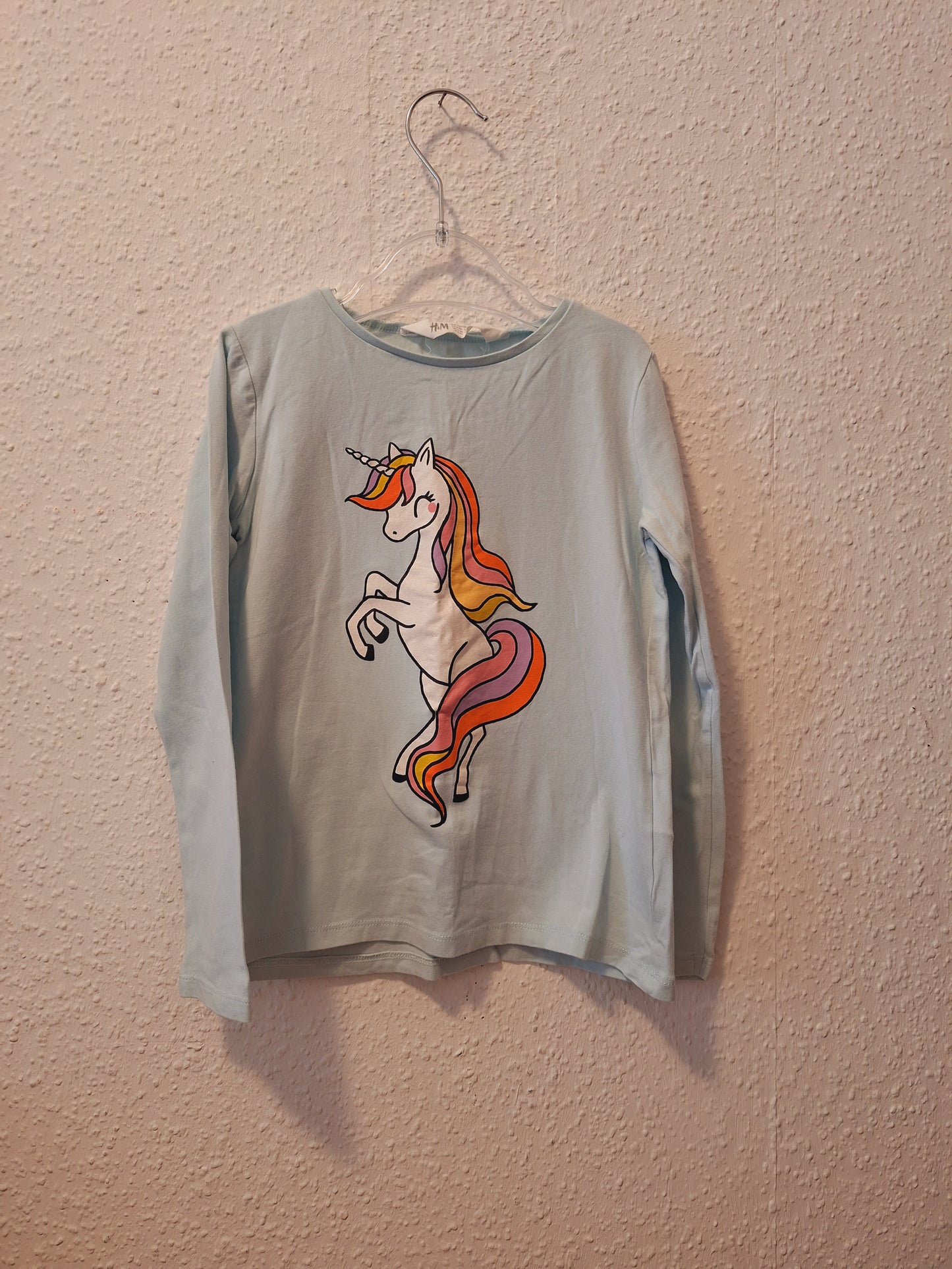 Sweatshirt Einhorn Babyblau 122/128