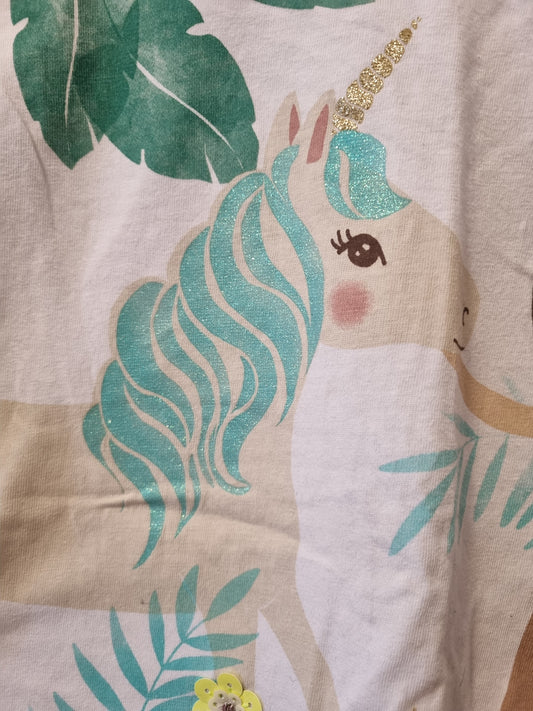T-Shirt Einhorn mit Mädchen 116