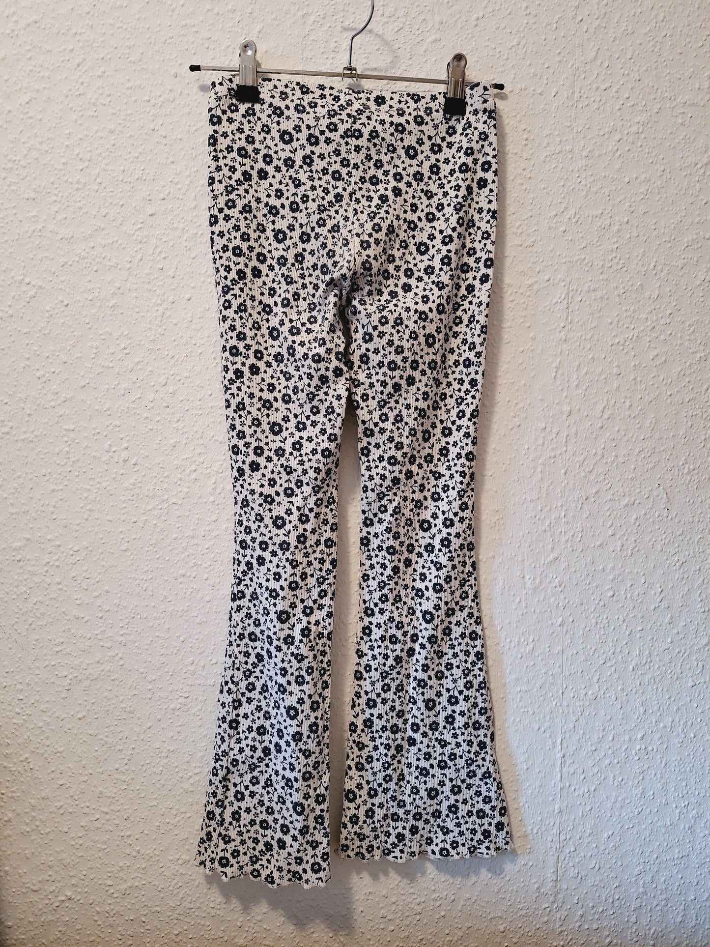 Geblümte Legging in Weiß Blau