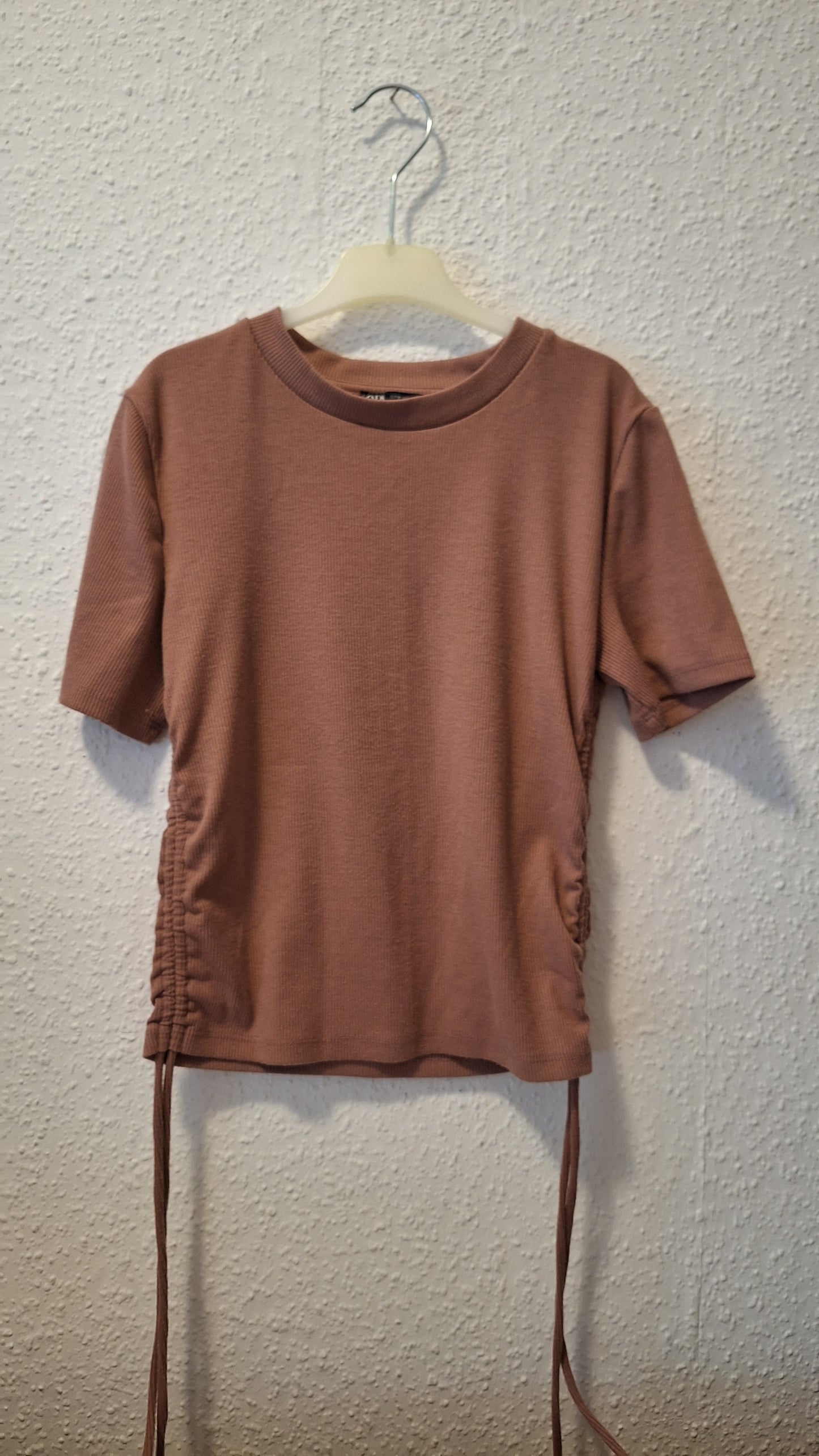 Gerafftes Shirt Braun