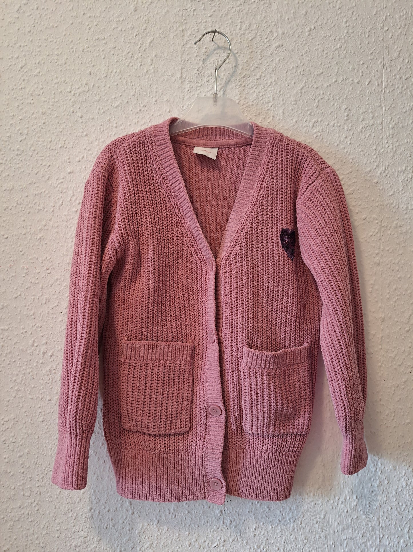 Cardigan in Rosa mit Herz 116/122