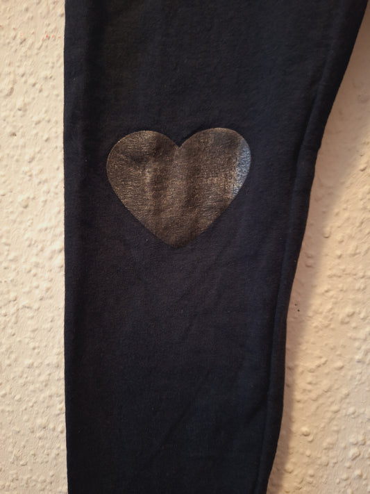 Leicht gefütterte Stoffhose mit Herz Schwarz 128