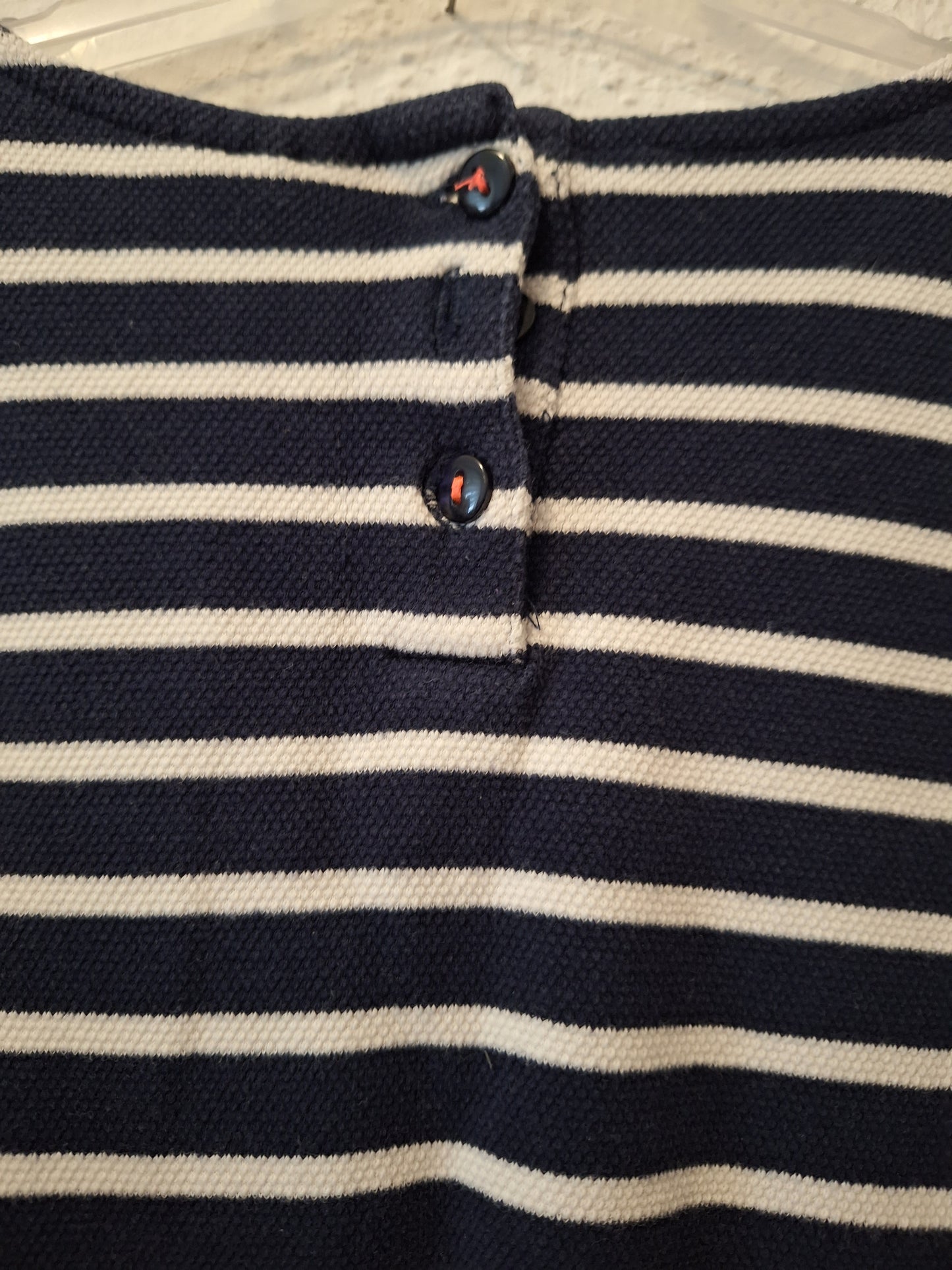Strickkleid blau-weiß gestreift 116