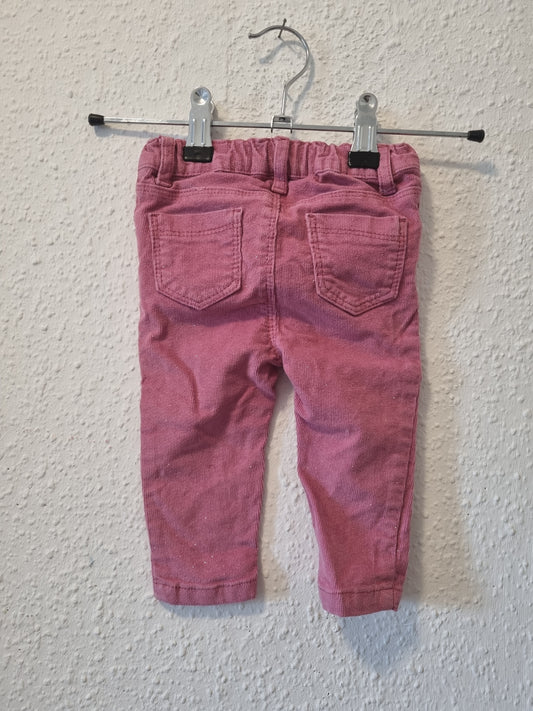 Cordhose in altrosa mit Glitzereffekt 74