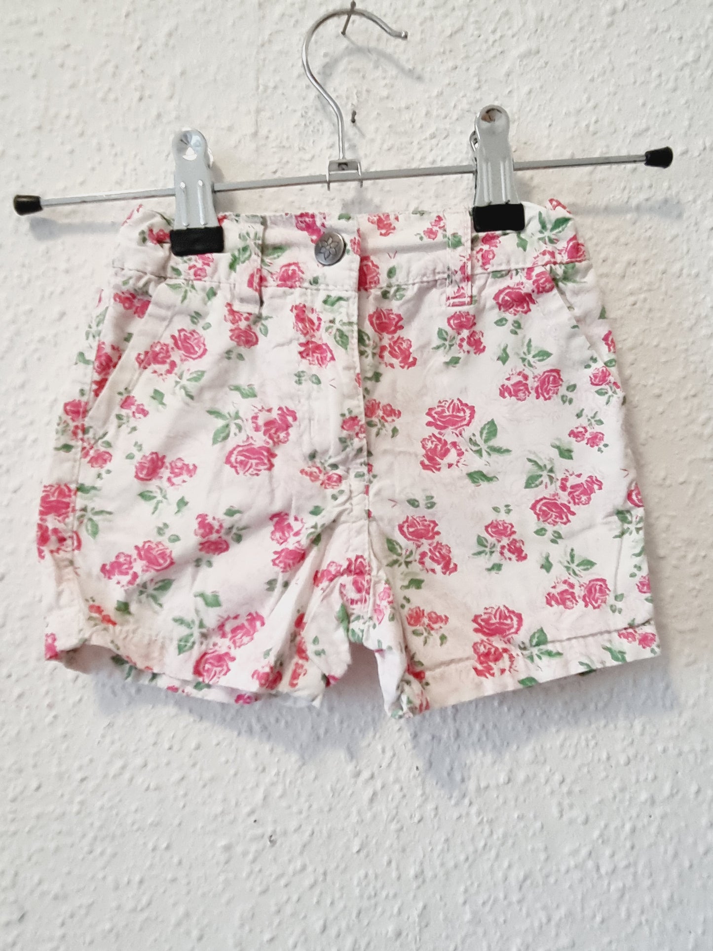Jeansshort Blumenprint 74/80
