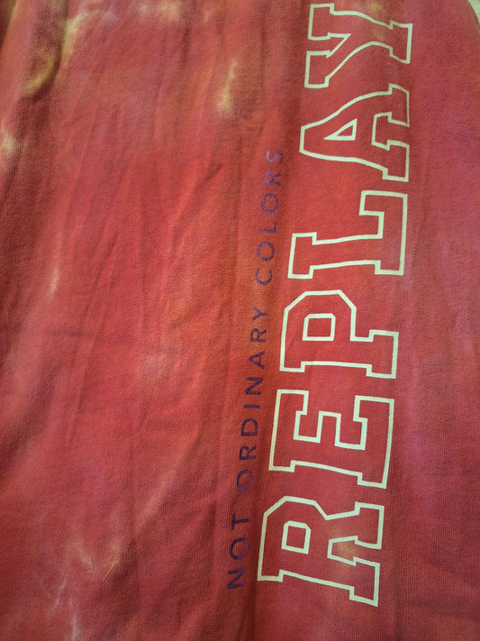 Frotteekleid in Pink-Gelb Batik Ärmellos 140/146