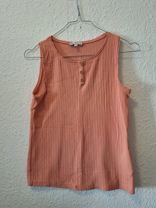 Braun und Apricot geripptes Tank Top von C&A in Größe 146