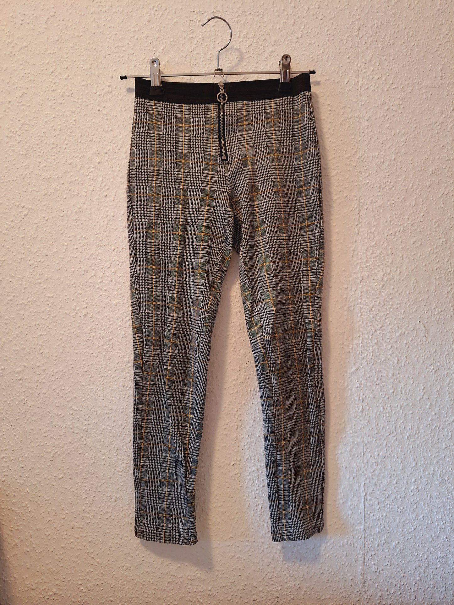 Grau karierte Legging