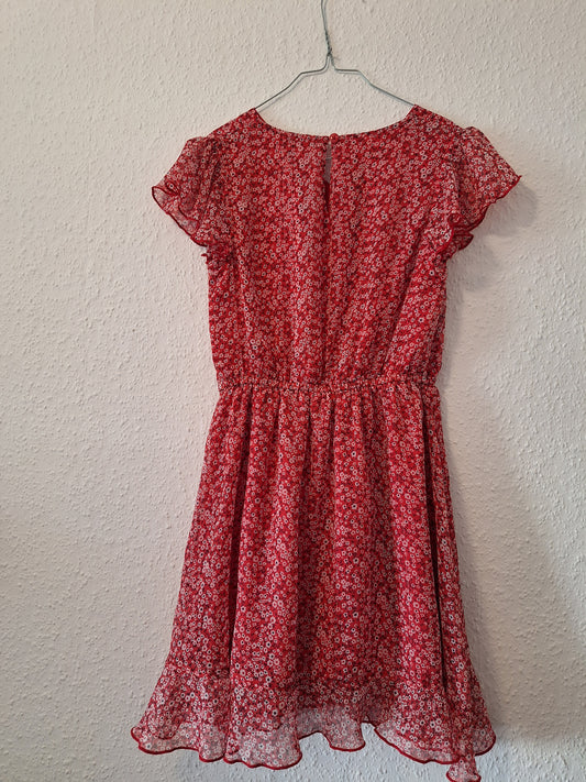 Rotes Sommerkleid mit floralem Muster von C&A in Größe 152