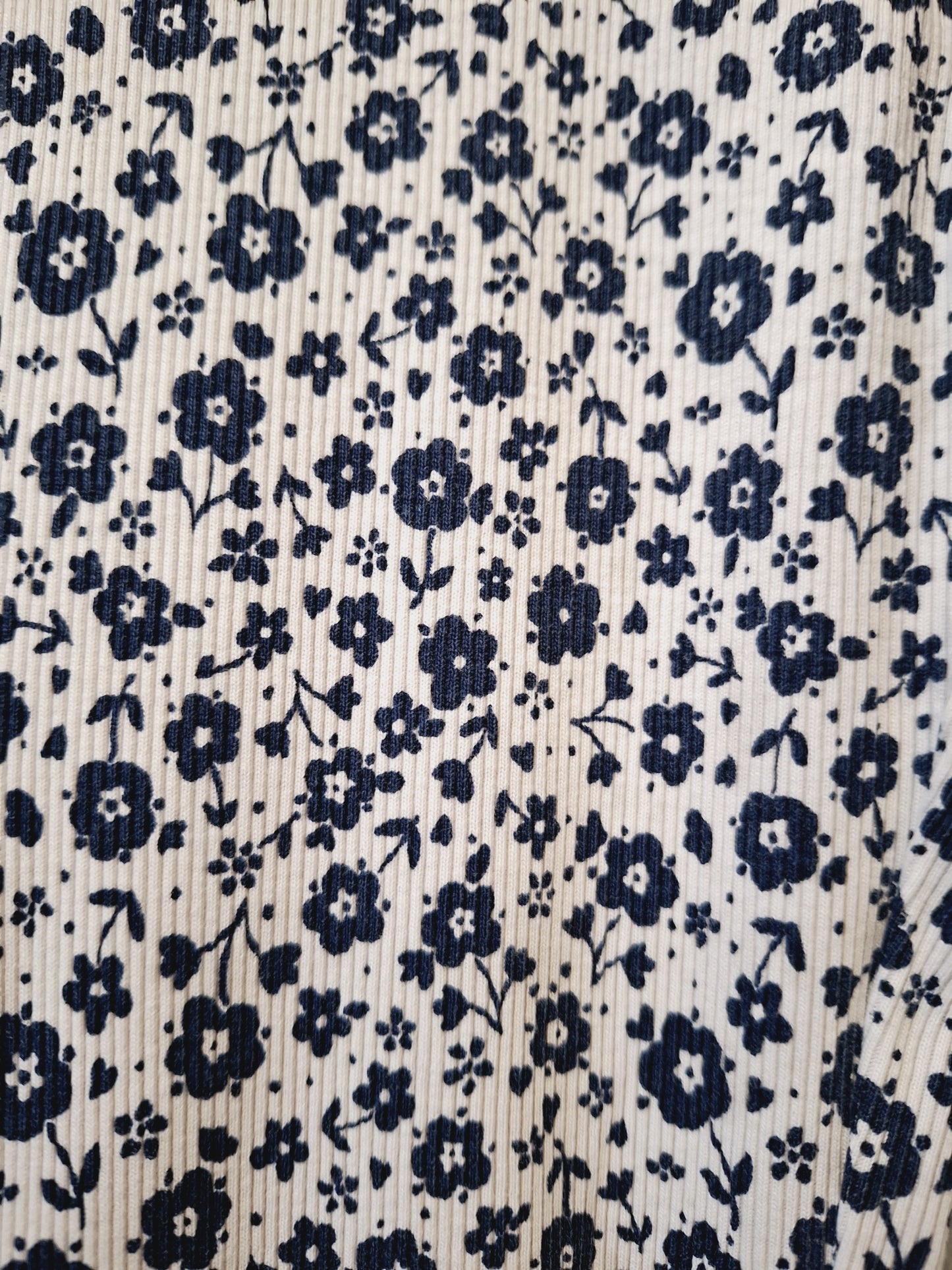 Geblümte Legging in Weiß Blau
