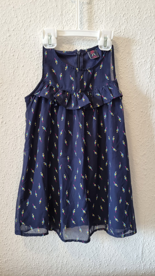 Festliches Kleid mit Papageien
