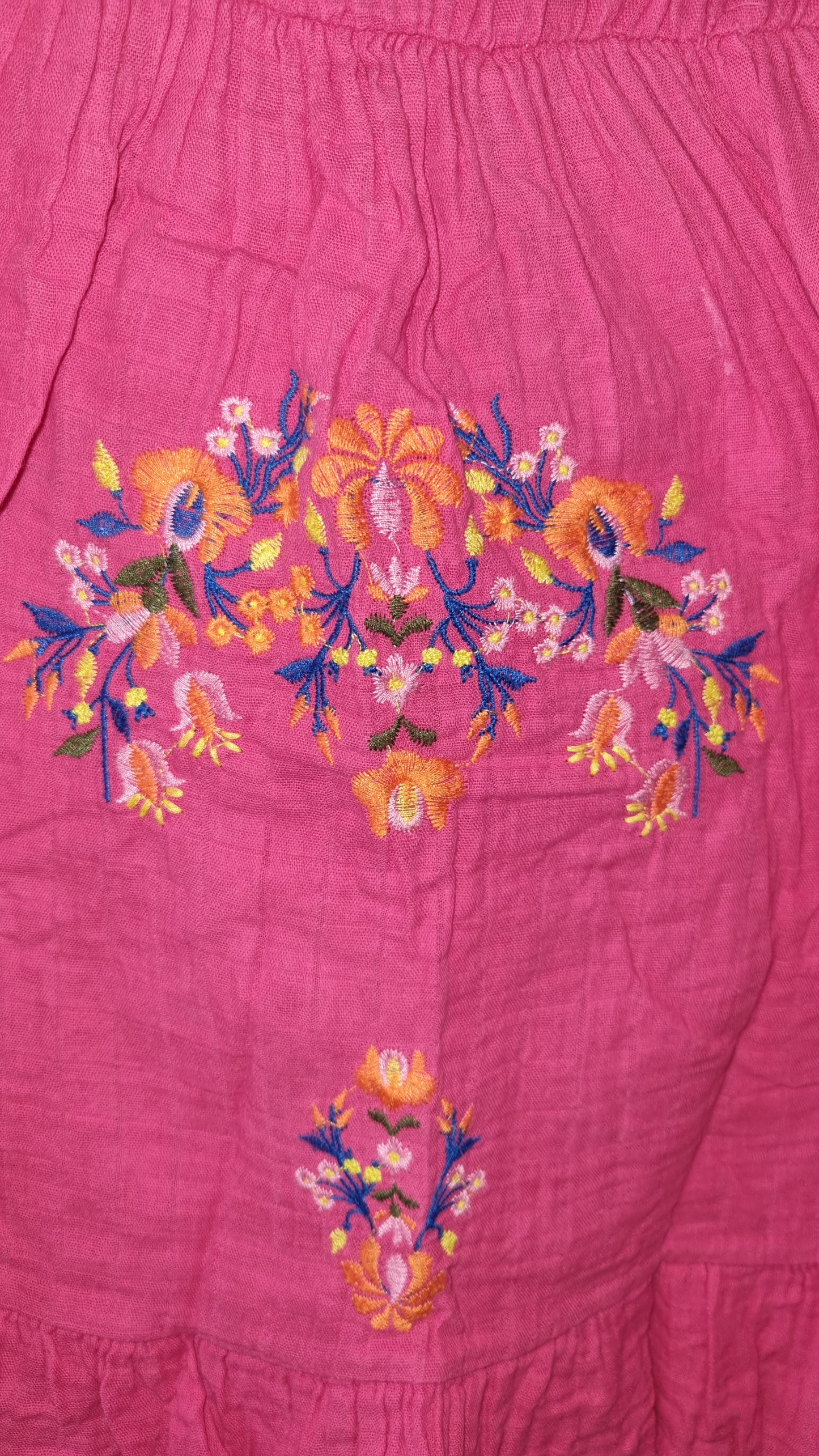 Besticktes Blumenkleid in Pink