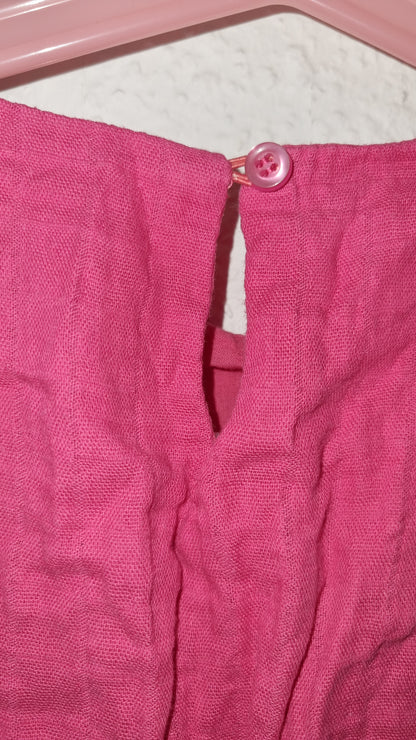Besticktes Blumenkleid in Pink