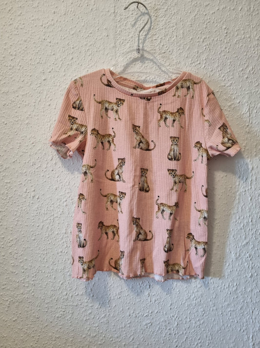 geriffeltes Shirt mit Geparden
