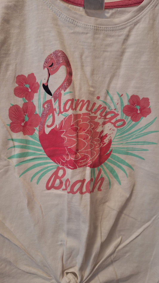Weißes Shirt Flamingo Beach
