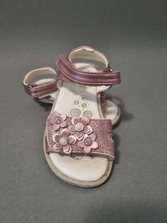 Sandalen mit Glitzer und Flower