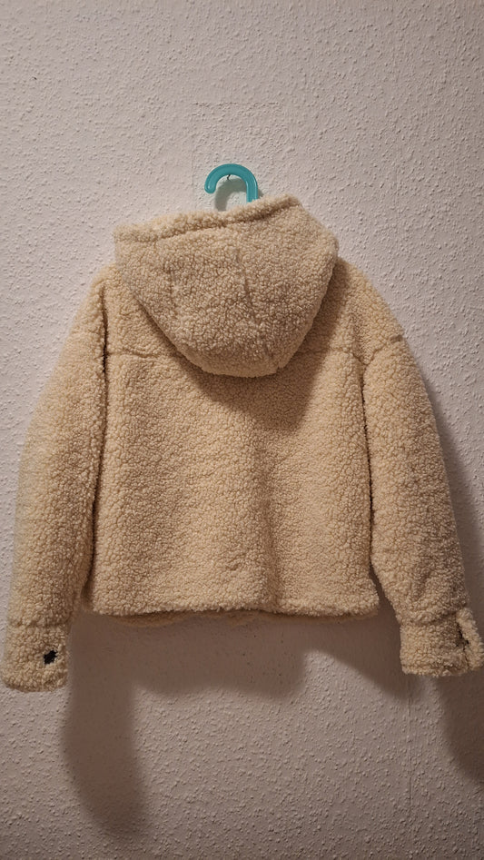 Beige Teddyfell Jacke
