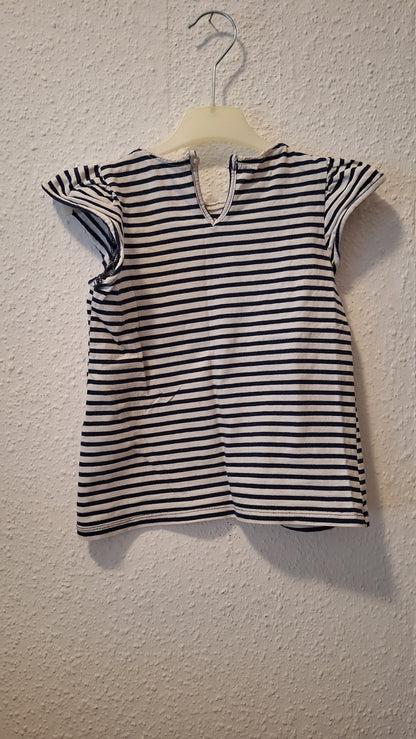 Weißes Blau gestreiftes Mini Mouse Shirt