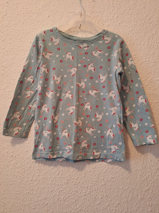 Sweatshirt Sweatshirt Mintgrün mit Einhörner und Blumen 110