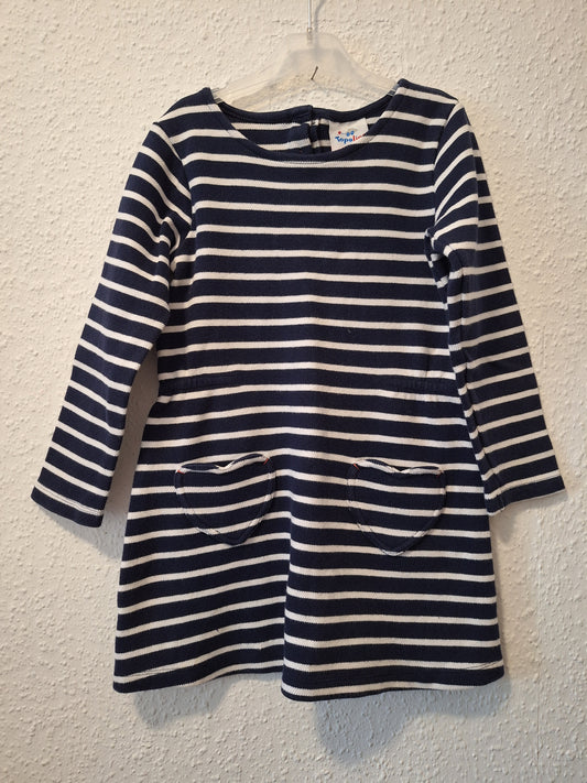 Strickkleid blau-weiß gestreift 116