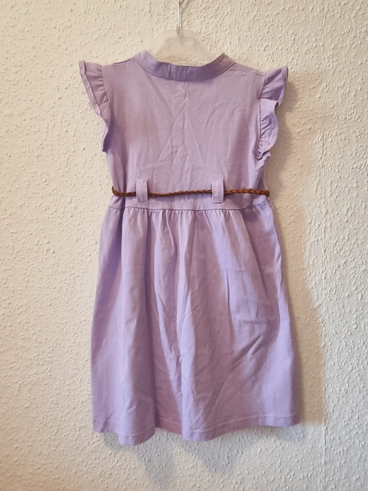 Lilafarbendes Kleid Schmetterlingsärmel 116
