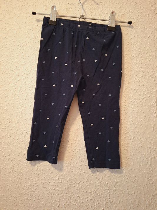 Legging 3/4 Dunkelblau mit Herzen 104