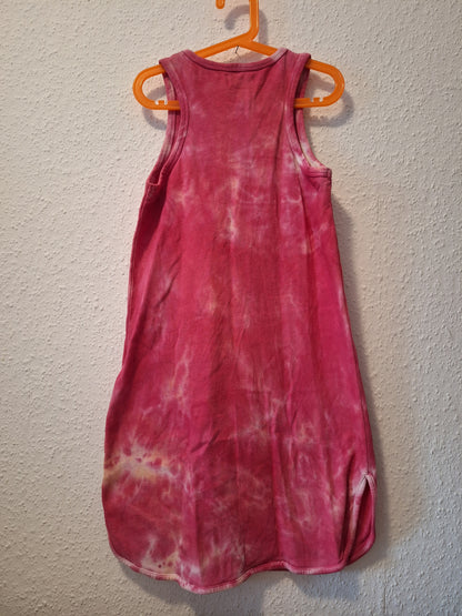 Frotteekleid in Pink-Gelb Batik Ärmellos 140/146