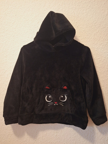 Flauschiger Hoodie in Schwarz 122/128