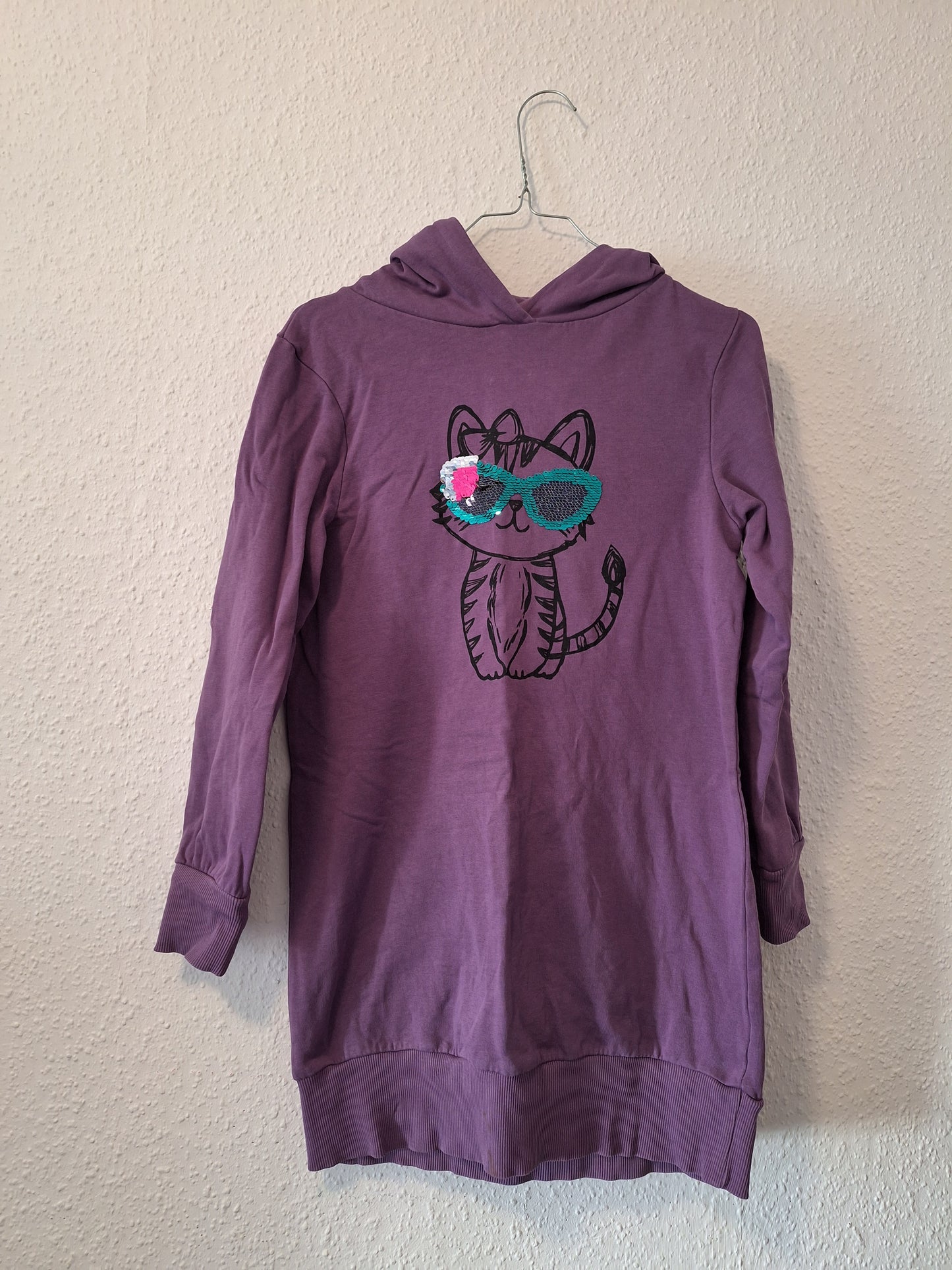 Lila Longhoodie mit Pailletten von Reserved in Größe 152/158