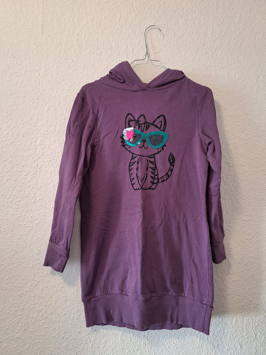 Lila Longhoodie mit Pailletten von Reserved in Größe 152/158