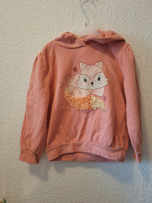 Rosa Hoodie mit Fuchs