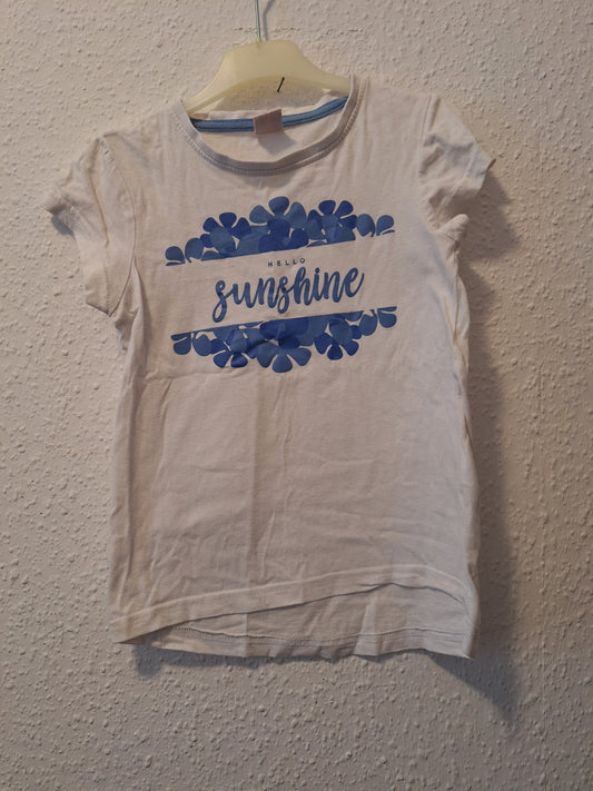 T-Shirt weiß mit blauem Druck 122