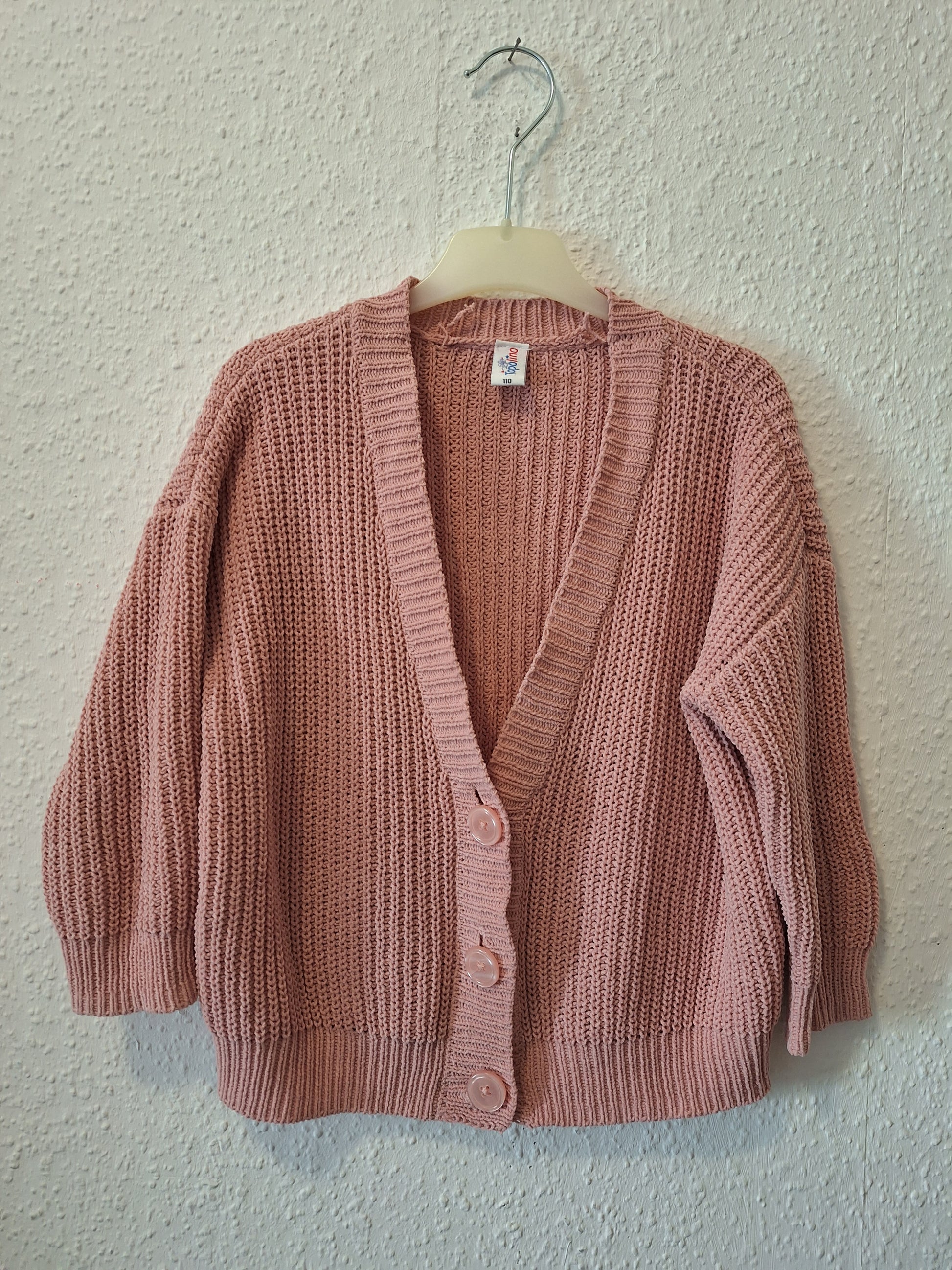 Mädchen Strickjacke Cardigan Rosa 110 Winterkleidung Kinder