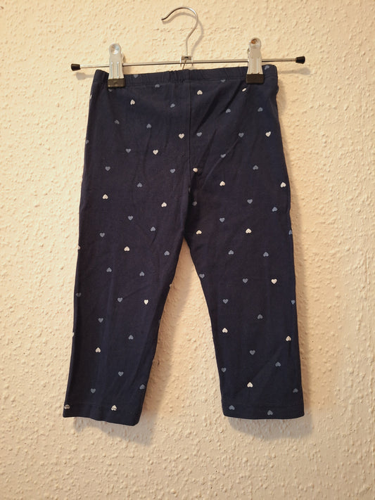 Legging 3/4 Dunkelblau mit Herzen 104