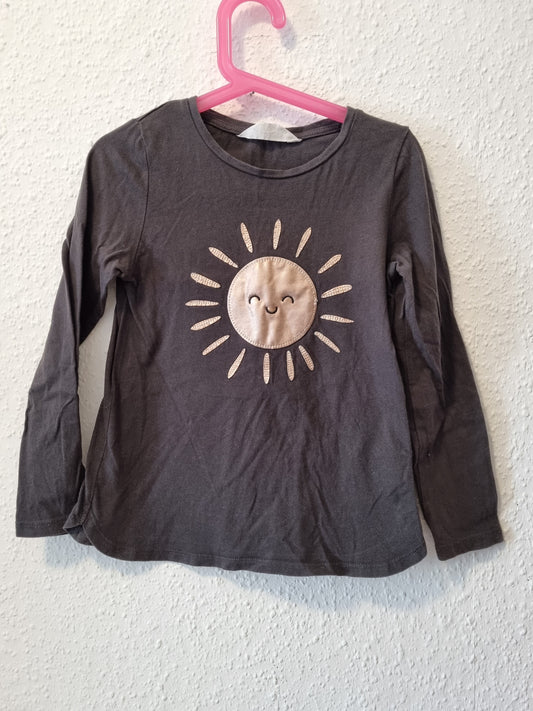 Sweatshirt schwarz mit goldene Sonne 122/128