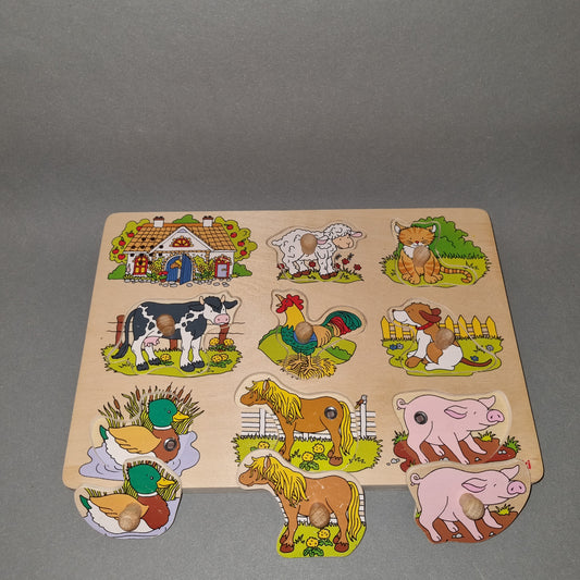 Holzpuzzel mit geräuschen Bauernhof
