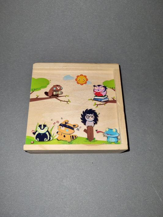 Holz Memory mit Waldtieren
